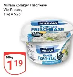 Globus Milram Körniger Frischkäse Angebot