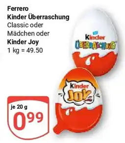 Globus Ferrero Kinder Überraschung Classic oder Mädchen oder Kinder Joy Angebot