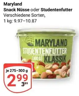 Globus Maryland Snack Nüsse oder Studentenfutter Angebot