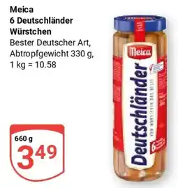 Globus Meica 6 Deutschländer Würstchen Angebot