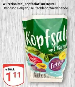 Globus Wurzelsalate,,Kopfsalat" im Beutel Angebot