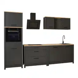 Netto Marken-Discount Modulare Küche Carbona 5-teilig, Anthrazit/Artisan Eiche, Soft-Close, ohne E-Geräte Angebot