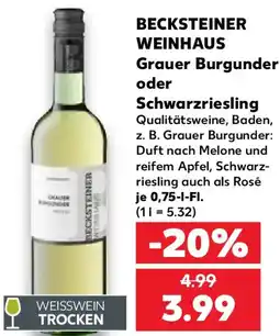Kaufland BECKSTEINER Grauer Burgunder oder Schwarzriesling Angebot
