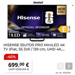 MediaMarkt HISENSE 55U7DS PRO MiniLED 4K TV Angebot