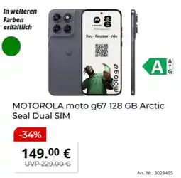 MediaMarkt MOTOROLA moto g67 128 GB Arctic Seal Dual SIM Angebot