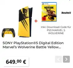 MediaMarkt SONY PlayStation5 Digital Edition Marvel's Wolverine Battle Yellow Angebot