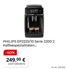 MediaMarkt PHILIPS EP2225/10 Serie 2200 2 Kaffeespezialitäten... Angebot