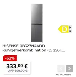 MediaMarkt HISENSE RB327N4ADD Kühlgefrierkombination Angebot