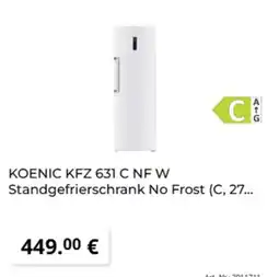 MediaMarkt KOENIC KFZ 631 C NF W Standgefrischrank No Frost Angebot