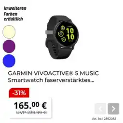 MediaMarkt GARMIN VIVOACTIVE® 5 MUSIC Smartwatch faserverstärktes... Angebot