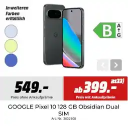 MediaMarkt GOOGLE Pixel 10 128 GB Obsidian Dual SIM Angebot