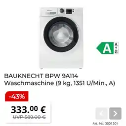 MediaMarkt BAUKNECHT BPW 9A114 Waschmaschine Angebot