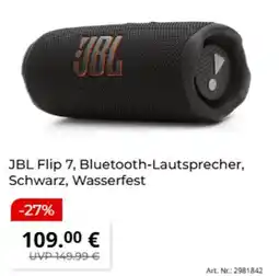 MediaMarkt JBL Flip 7, Bluetooth-Lautsprecher, Schwarz, Wasserfest Angebot