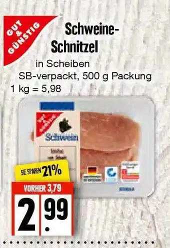 Edeka Frischemarkt Gut & Günstig Schweine-schnitzel Angebot