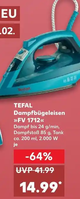 Kaufland Tefal Dampfbügeleisen FV 1712 Angebot