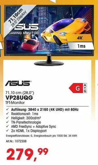 Arlt Asus Vp28uqg Tft-monitor Angebot