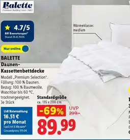 Lidl Balette Daunen Kassettenbettdecke Angebot