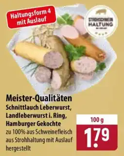 Famila Nord Ost Meister-Qualitäten Schnittlauch Leberwurst, Landleberwurst i. Ring, Hamburger Gekochte Angebot