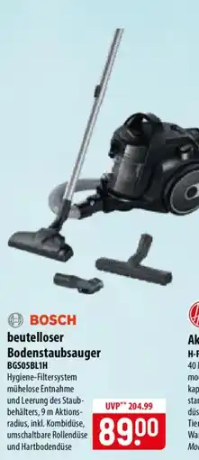 Famila Nord Ost BOSCH beutelloser Bodenstaubsauger BGS05BL1H Angebot