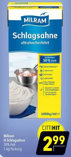 CITTI Markt Milram H-Schlagsahne Angebot