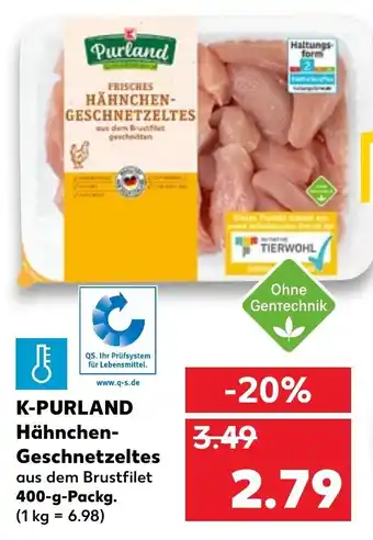 Kaufland K-Purland Hähnchen Geschnetzeltes 400g Angebot