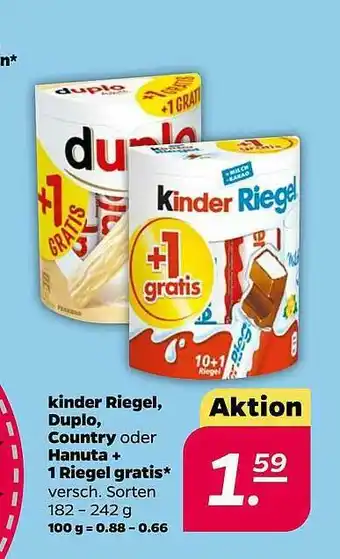 NETTO Kinder Riegel, Duplo Country Oder Hanuta Angebot