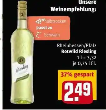 REWE Kaufpark Rheinhessen-pfalz Rotwild Riesling Angebot