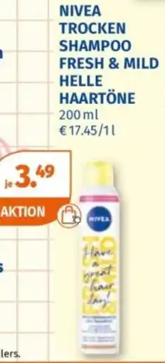 Müller Nivea trocken shampoo fresh & mild helle haartöne Angebot