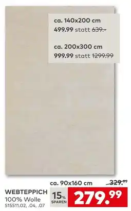 porta WEBTEPPICH 100% Wolle Angebot