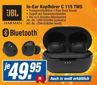 expert Techno Land JBL In Ear Kopfhörer C 115 TWS Angebot