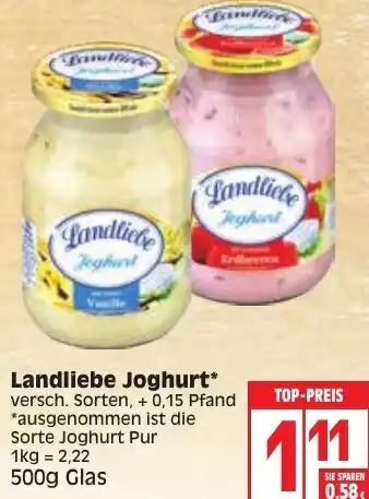 Edeka Landliebe Joghurt 500g Angebot