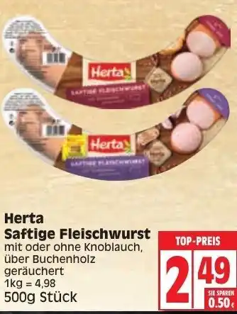 Edeka Herta Saftige Fleischwurst 500g Angebot