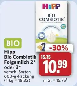 Combi Hipp Bio Combiotik Folgemilch 2 oder 3 Angebot