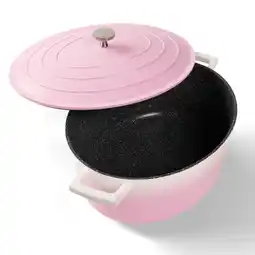 Netto Marken-Discount STONELINE Rosa Gourmet Bräter 32x25 cm mit Deckel, Backofen und Induktion geeignet, Antihaft Angebot