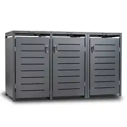 Netto Marken-Discount Mülltonnenbox KÖLN 200x80x116cm für 3x Tonnen 120 und 240 Liter, Stahl anthrazit Angebot