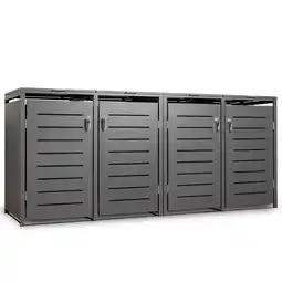 Netto Marken-Discount Mülltonnenbox KÖLN 264x80x116cm für 4x Tonnen 120 und 240 Liter, Stahl anthrazit Angebot