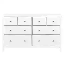 Netto Marken-Discount Sideboard Enoli 160 cm aus Kiefer-Massivholz, weiß lackiert, 8 Schubladen, Metallgriffe Angebot
