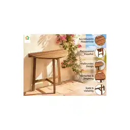 Netto Marken-Discount Klappbarer Beistelltisch halbrund aus Akazienholz, ca. 70 x 45 x 75 cm Angebot