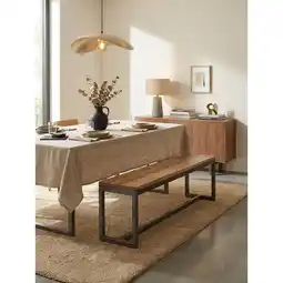 Netto Marken-Discount Sitzbank – Mango/Massivholz/Metall, 120x46x45 cm, ohne Lehne Angebot