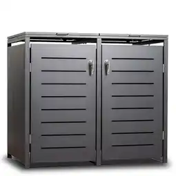 Netto Marken-Discount Mülltonnenbox KÖLN 132x80x116cm für 2x Tonnen 120 und 240 Liter, Stahl anthrazit Angebot