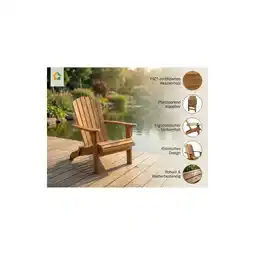 Netto Marken-Discount Klappbarer Adirondack Liegestuhl aus Akazienholz, ca. 84 x 69 x 93 cm - Braun Angebot