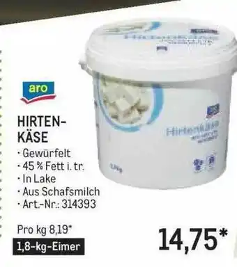 METRO Aro Hirtenkäse Angebot