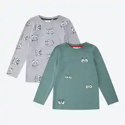 NKD Kinder-Langarmshirt mit Augen-Druck, 2er-Pack Angebot