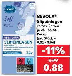 Kaufland BEVOLA Slipeinlagen Angebot