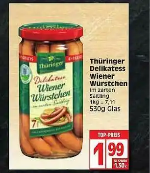 Edeka Thüringer Delikatess Wiener Würstchen Angebot