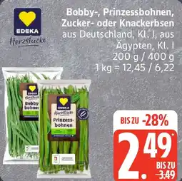 Edeka EDEKA Herzstücke Bobby, Prinzessbohnen, Zucker oder Knackerbsen Angebot