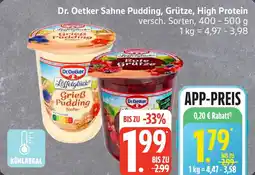 Edeka Dr. Oetker Sahne Pudding, Grüte, High Protein Angebot