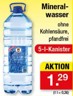 Zimmermann Mineralwasser ohne Kohlensäure, pfandfrei Angebot