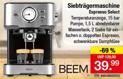 Zimmermann Siebträgermaschine Espresso Select BEEM Angebot