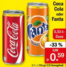 Zimmermann Coca Cola oder Fanta Angebot